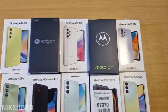 10 stk Mobiltelefoner selges Samsung Galaxy A53, Motorola G32, Samsung Galaxy Xcover7